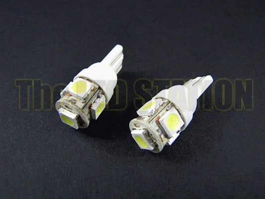 White Multi Angle 5-LED SMD 194 168 158 2825 LED BULBS (Pair)