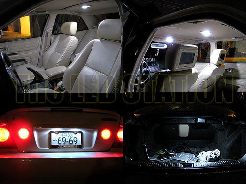 White LED Interior Dome, Map, Trunk And License Plate Lights Kit For Lexus IS300 Sedan