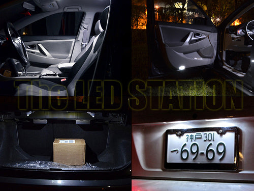 White LED Interior Lights Trunk License Plate Lights Kit for Camry 2007-2011 (8 pcs kit)