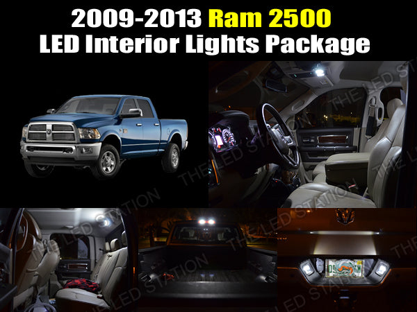 White SMD LED Interior Cargo and License Lights Package For 09-13 RAM 2500