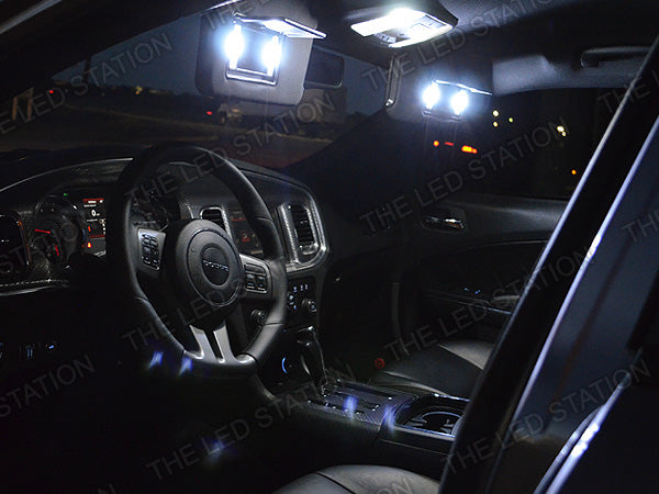 White SMD LED Interior Dome, Visors, Doors, Map, Glove Box, Trunk And License Lights Kit for 11-14 Dodge Charger