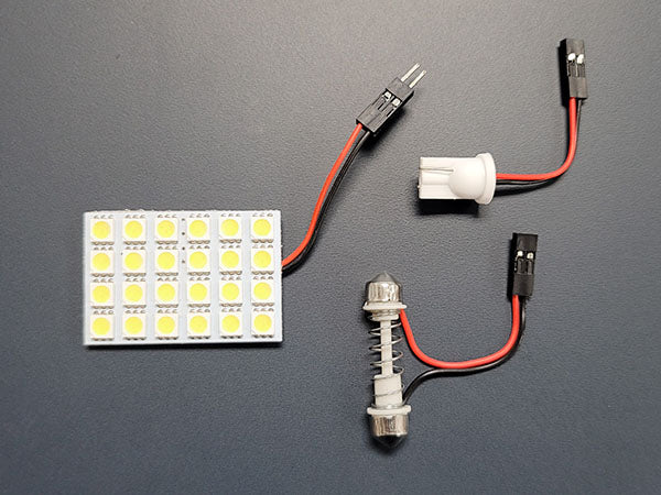 White SMD 24-LED Interior Light Panel with multiple adapters