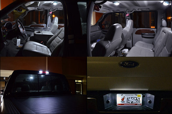 White SMD LED Interior Map, Dome, Cargo And License Plate Lights Kit For 99-07 F350