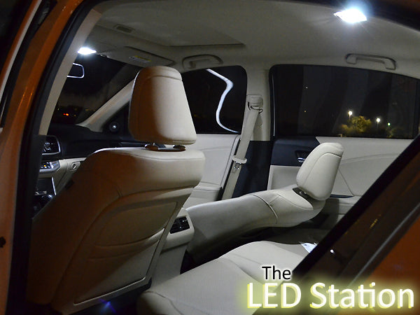 White LED Interior Dome, Map, Trunk And License Plate Lights For 13-17 Accord - 4cyl