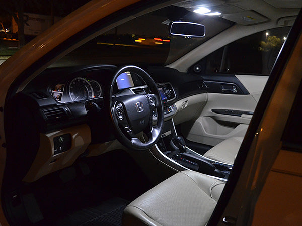 White LED Interior Interior, Door, Trunk And License Plate Lights For 2013-2017 Accord V6 Only