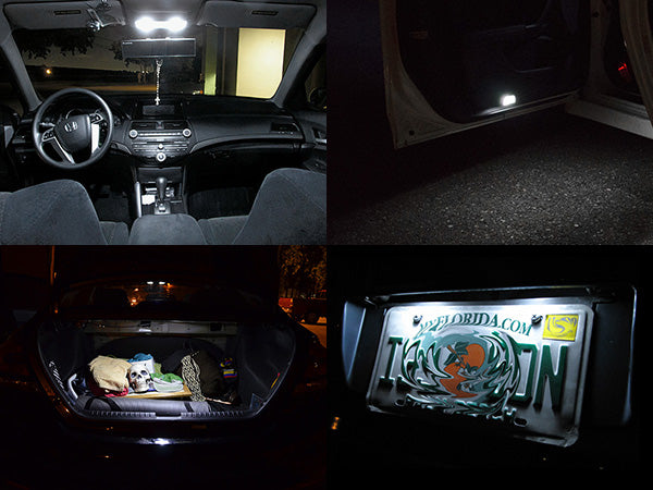 White SMD LED Interior Lights For 08-12 Accord Sedan