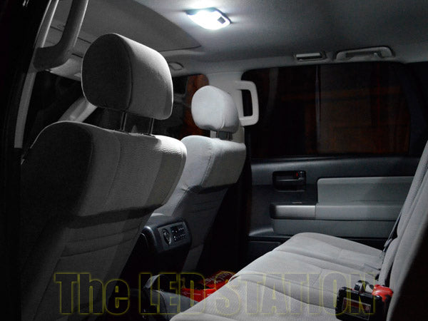 White LED Interior Mid/3rd Row Dome, Map, Door, Courtesy, Cargo And License Plate Lights Kit For 07-17 Toyota Sequoia
