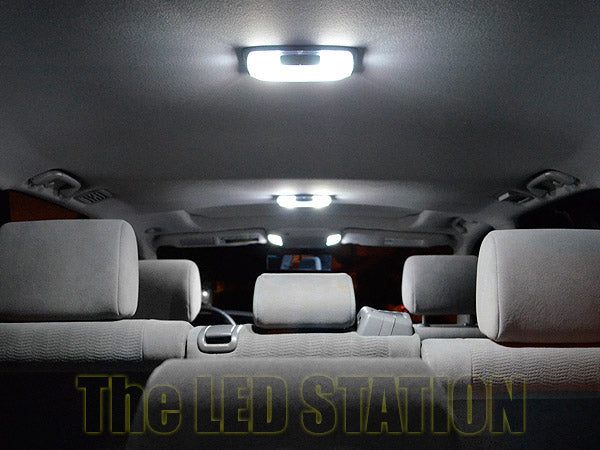 White LED Interior Mid/3rd Row Dome, Map, Door, Courtesy, Cargo And License Plate Lights Kit For 07-17 Toyota Sequoia