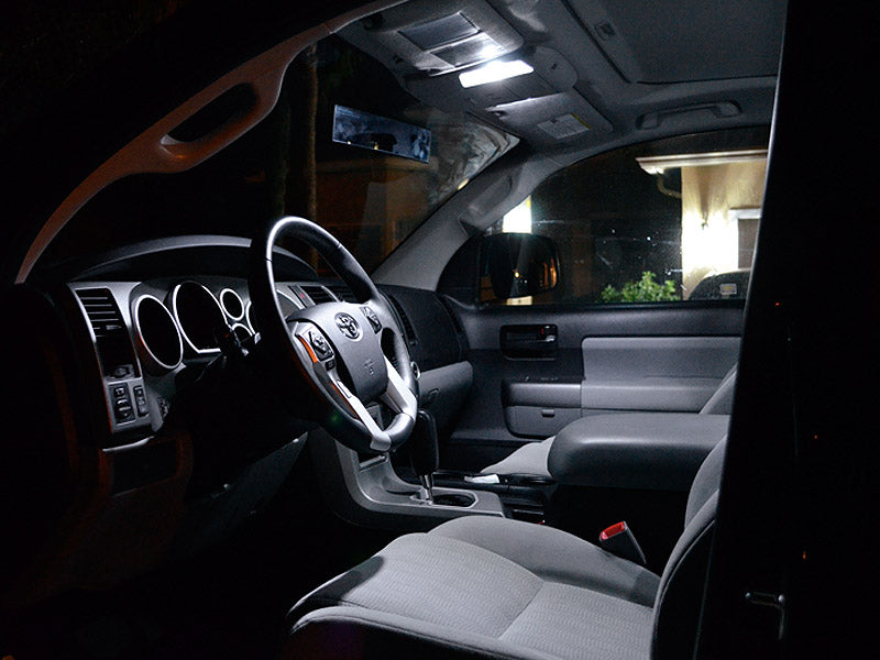 White LED Interior Mid/3rd Row Dome, Map, Door, Courtesy, Cargo And License Plate Lights Kit For 07-17 Toyota Sequoia