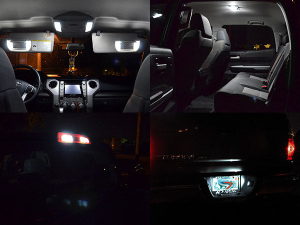 White LED Interior Lights Kit For Tundra 14-18 Access / Double Cab (Interior, Vanity, License, Cargo)