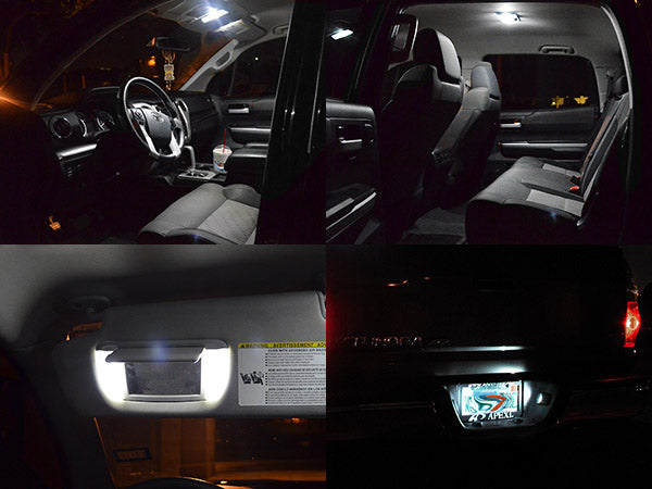 White LED Interior Lights Kit For Tundra 14-18 Access / Double Cab (Interior, Vanity, License)