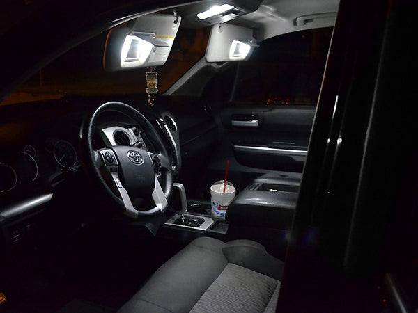 White LED Interior Lights Kit For Tundra 14-18 Access / Double Cab (Interior, Vanity, License, Cargo, Reverse)