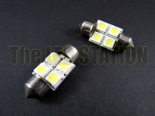 WHITE 4-LED SMD DE3175 DE3021 DE3022 3175 (Pair)