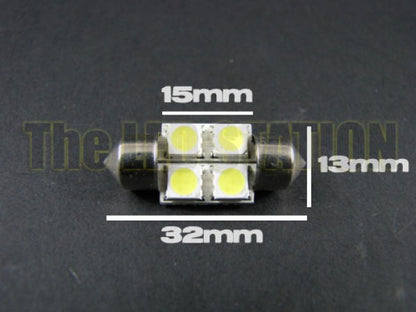 WHITE 4-LED SMD DE3175 DE3021 DE3022 3175 (Pair)