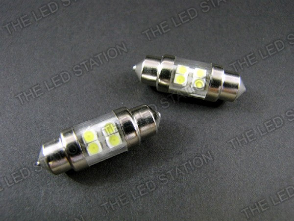 White SMD 4-LED Tube Bulbs (pair) DE3175 DE3021 DE3022 3175