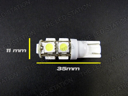White SMD 9-LED Bulbs (Pair) 194 168 158 2825