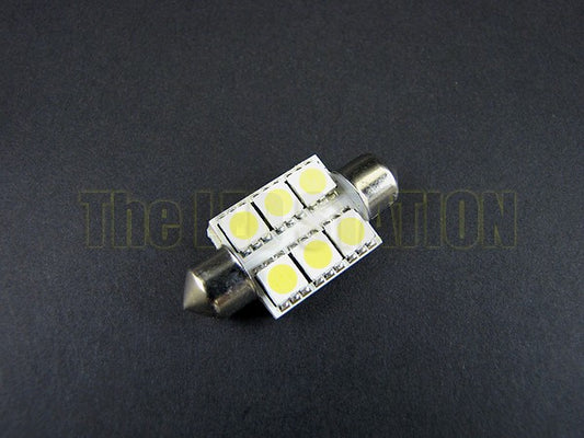 36mm 6-SMD LED White (Single) Replaces: 6411, 6413, 6418