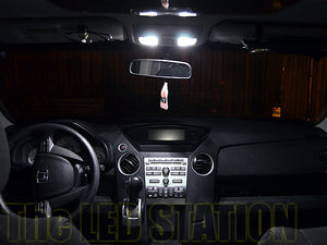 White LED Interior Map Dome Door License Plate Lights For 09-15 Pilot