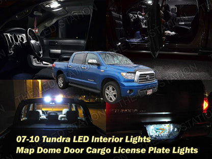 White LED Interior, Dome, Door, Cargo and License Plate Lights Kit For 07-13 Tundra