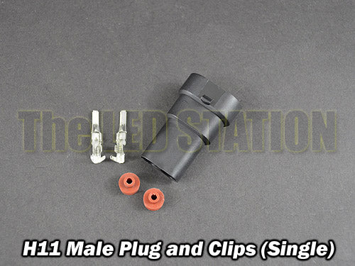 H11 Male Plug and Clips (Single)