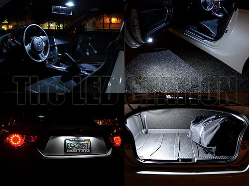 White LED Interior, Dome, Door, Trunk And License Plate Lights Package for 86, BRZ & FR-S (6 pc kit)