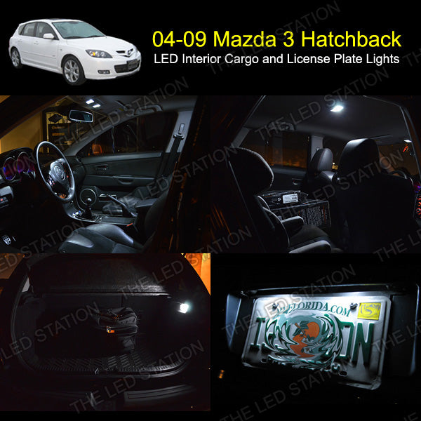 04-09 Mazda 3 Hatchback White SMD LED Interior, Cargo and License Plate Lights Package