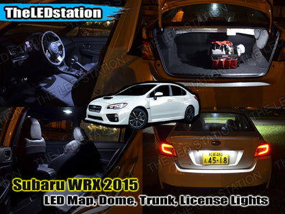 White SMD LED Interior Map, Dome, Trunk And License Plate Lights 2015-2017 WRX