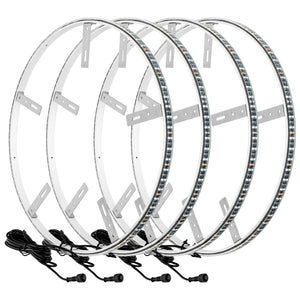 Oracle LED Illuminated Wheel Rings - Double LED - White - Set