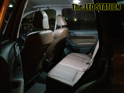 White LED Interior Map, Dome, Visors, Door, Trunk And License Plate Lights Kit For 14-18 Subaru Forester