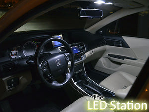 White LED Interior Dome, Map, Trunk And License Plate Lights For 13-17 Accord - 4cyl