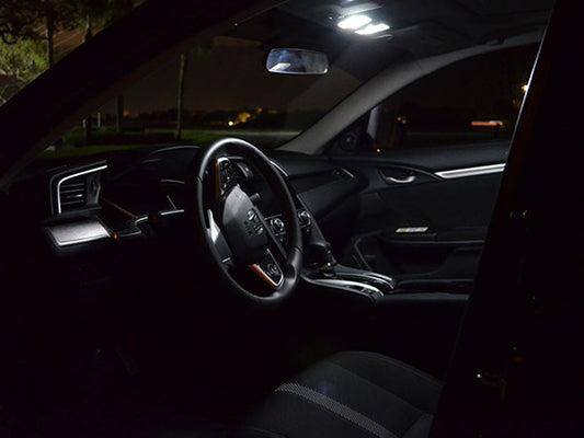 White LED Interior Light Kit (Map, Dome And Trunk) For 16-19 Civic Sedan Turbo 1.5T