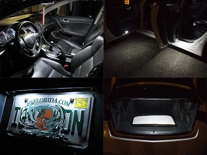 White LED Interior Light Kit (Dome, Courtesy, Trunk and License Plate) For 2009-2014 Acura TSX