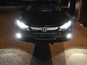 Type HPCR White LED Fog Light Bulbs For 16-19 Honda Civic