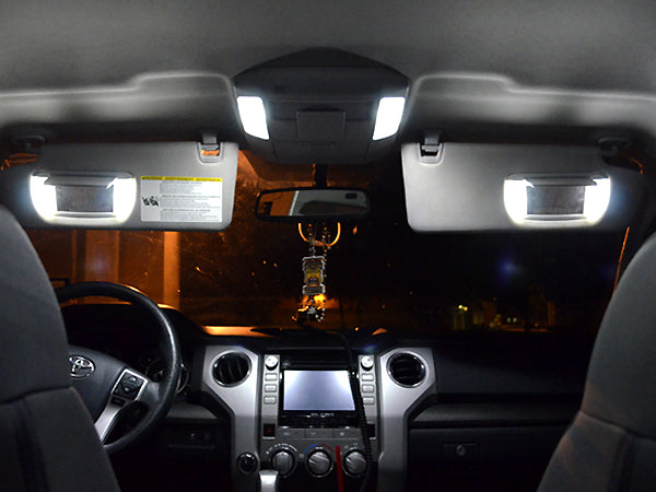 White LED Interior Lights Kit For Tundra 14-18 Access / Double Cab (Interior, Vanity, License, Cargo, Reverse)